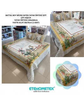 ETEHOMETEX ÇİFT KİŞİLİK KAPİTONELİ YATAK ÖRTÜSÜ SETİ BAMBOO 8696474231891